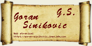 Goran Šiniković vizit kartica